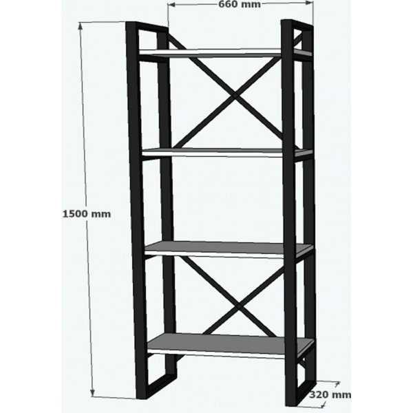 Alaro moderni kirjahylly - valkoinen/musta
