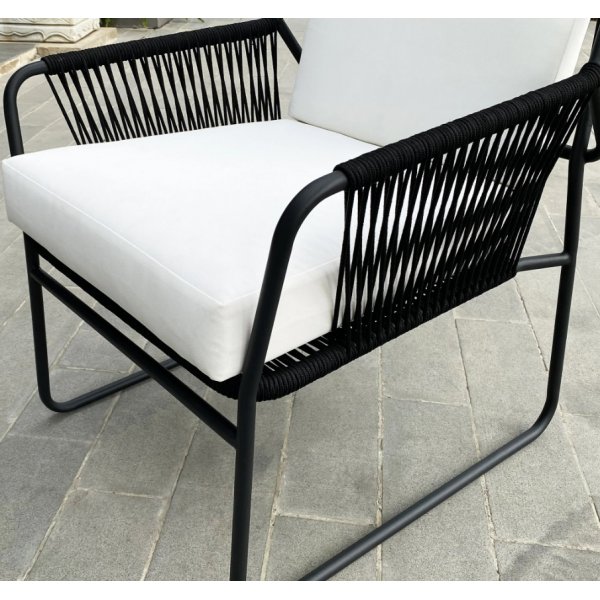Sandhamn lepotuoli - musta/valkoinen Sandhamn lepotuoli - musta/valkoinen