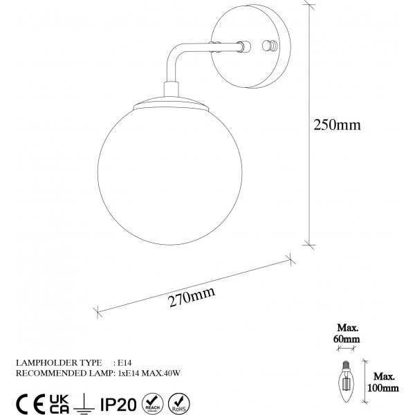 Viran seinävalaisin 10900 - musta Viran seinävalaisin 10900 - musta