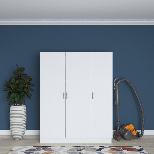 Baden vaatekaappi 5 - valkoinen Baden vaatekaappi 5 - valkoinen