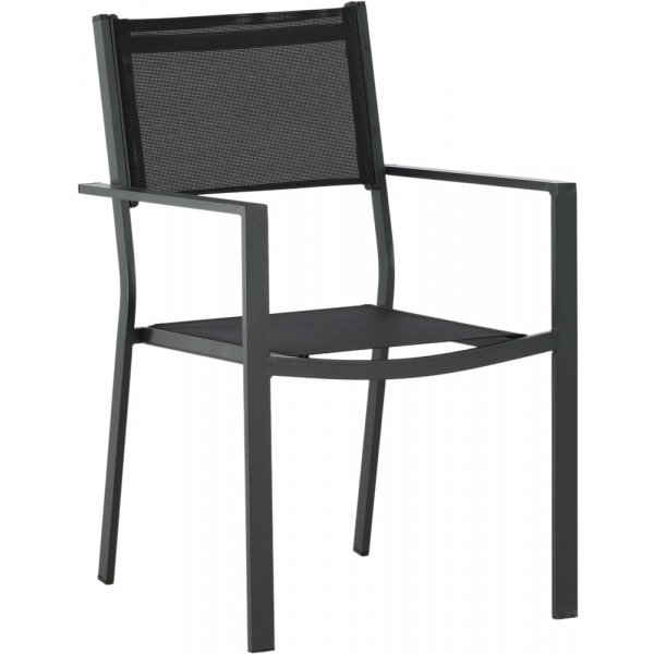 Ruokailuryhm�: 6 tuolia ja ruokap�yt� 205 x 90 cm musta/luonnonv�rinen - Copacabana