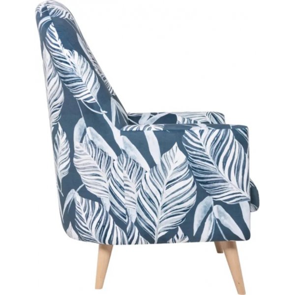 Emilly-nojatuoli - Sininen/valkoinen