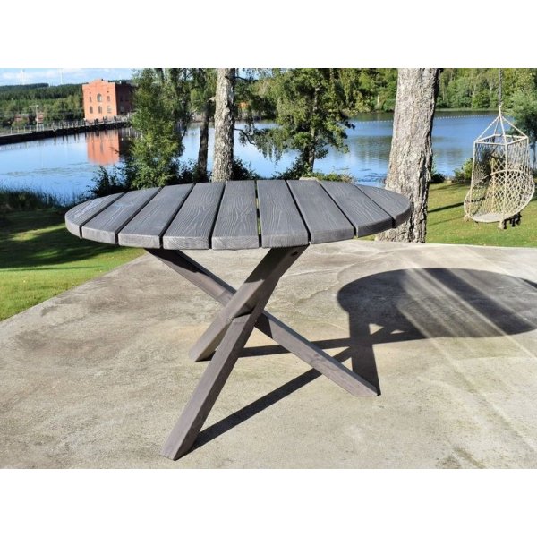 Scottsdale ulkoiluryhmäpöytä Ø112 cm sis. 4 Solana-asentotuolia - Shabby Chic harmaa + Huonekalujen puhdistus Scottsdale ulkoiluryhmäpöytä Ø112 cm sis. 4 Solana-asentotuolia - Shabby Chic harmaa + Huonekalujen puhdistus