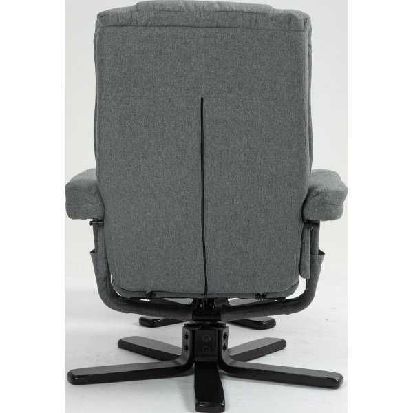 Harmaa lepotuoli jalkarahilla - Oslo Harmaa lepotuoli jalkarahilla - Oslo