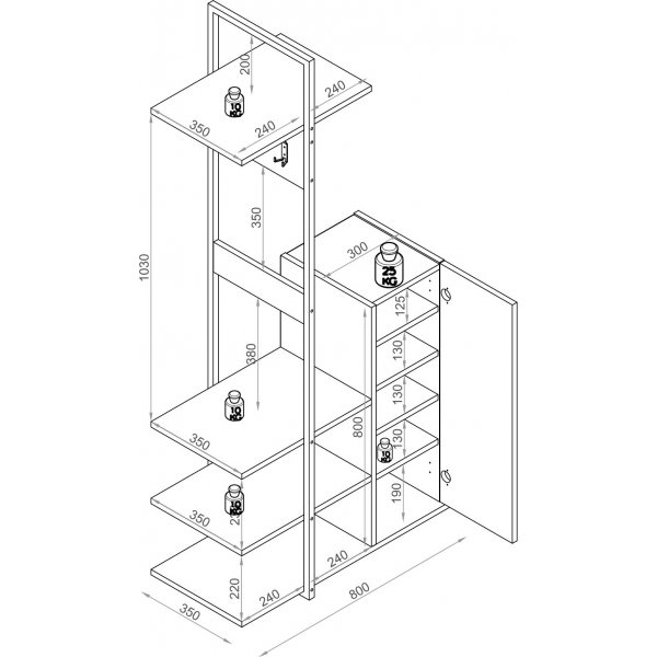 Rone aulakalusteet - antrasiitti/tammi Rone aulakalusteet - antrasiitti/tammi