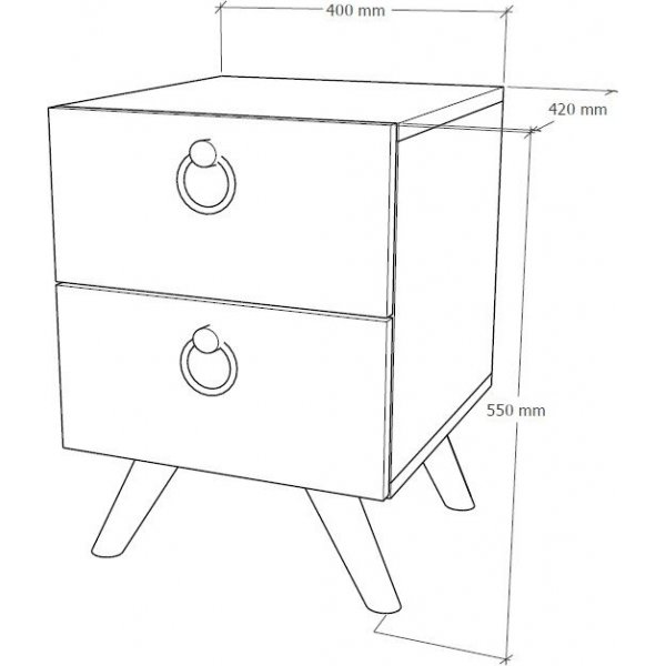 Kanda yöpöytä - pähkinä Kanda yöpöytä - pähkinä