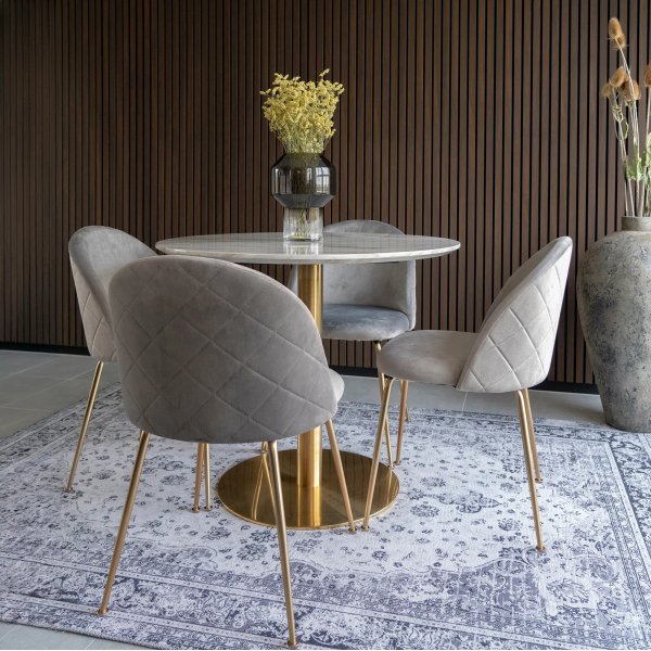 Bolzano ruokailuryhm - Valkoinen/harmaa + 3.00 x Huonekalujen jalat