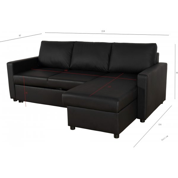 Dream-vuodesohva, silytystila (divaanisohva) - Antrasiitti (eco-nahka)