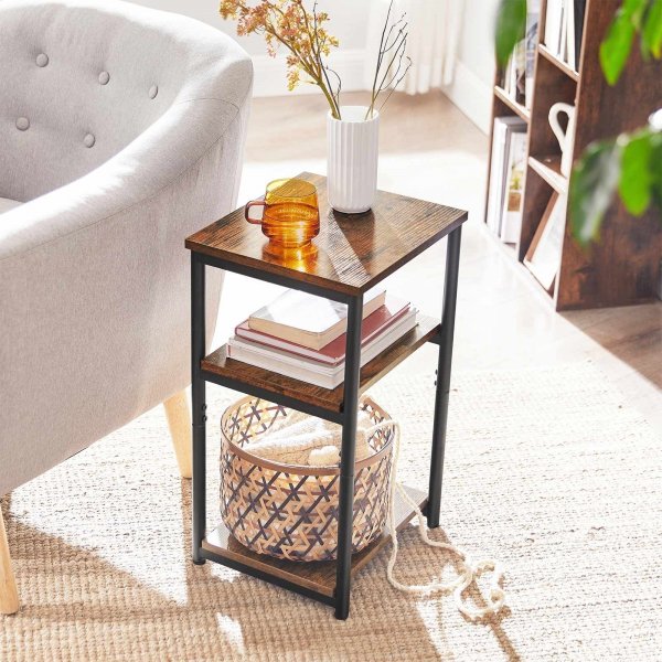 Evy sivupöytä 34 x 30 cm - Ruskea/musta Evy sivupöytä 34 x 30 cm - Ruskea/musta