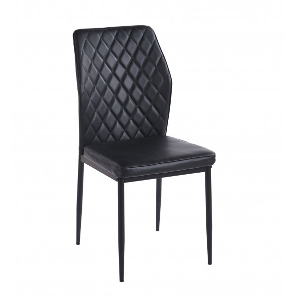 Inez-ruokatuoli mustaa keinonahkaa, mustat jalat Inez-ruokatuoli mustaa keinonahkaa, mustat jalat