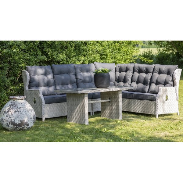 Wembley-kulmasohva pydll (Recliner) - Vaalea keinorottinki