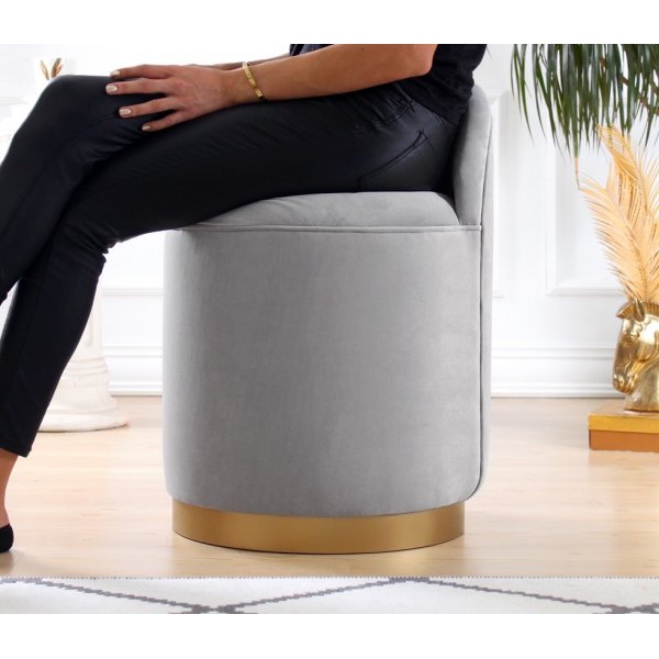 Dover Pouf - vaaleanharmaa