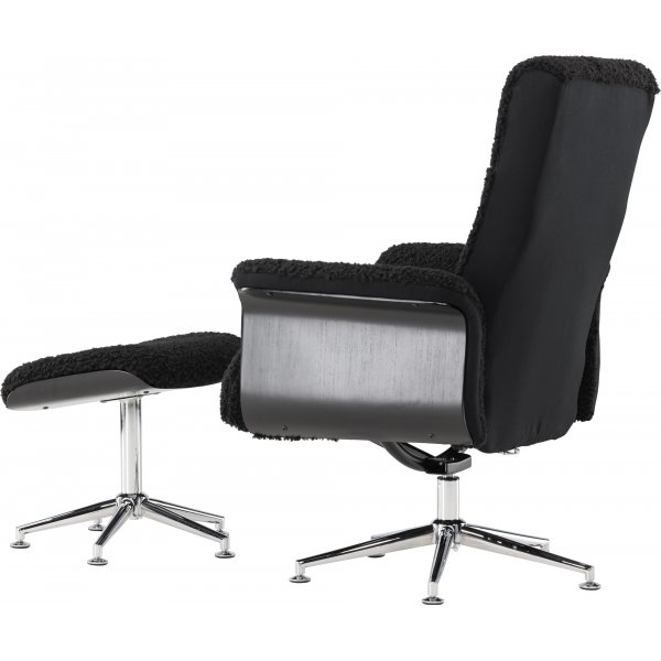 Hagön lepotuoli jalustalla - musta / kromi + Huonekalujen puhdistus Hagön lepotuoli jalustalla - musta / kromi + Huonekalujen puhdistus