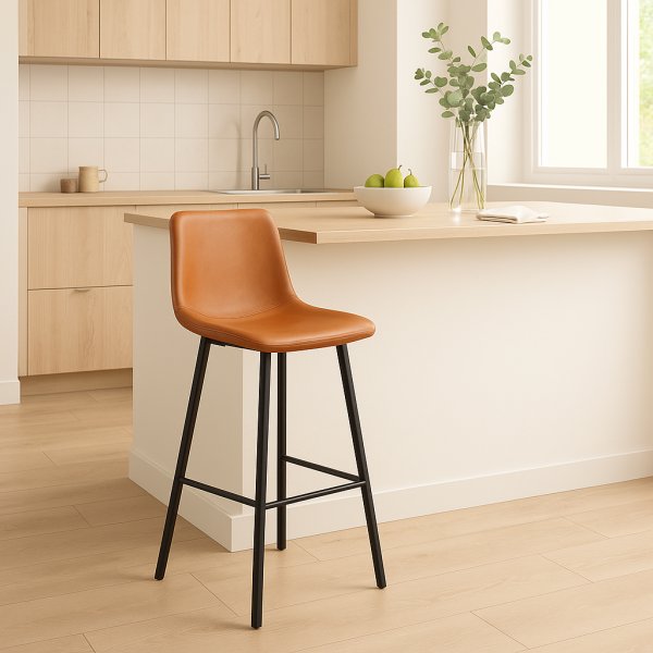 Baarijakkara ruskea vintage istuinkorkeus 72 cm - Oregon + Huonekalujen tekstiilien puhdistus
