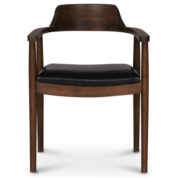 Alvares nojatuoli - tiikki/musta PU