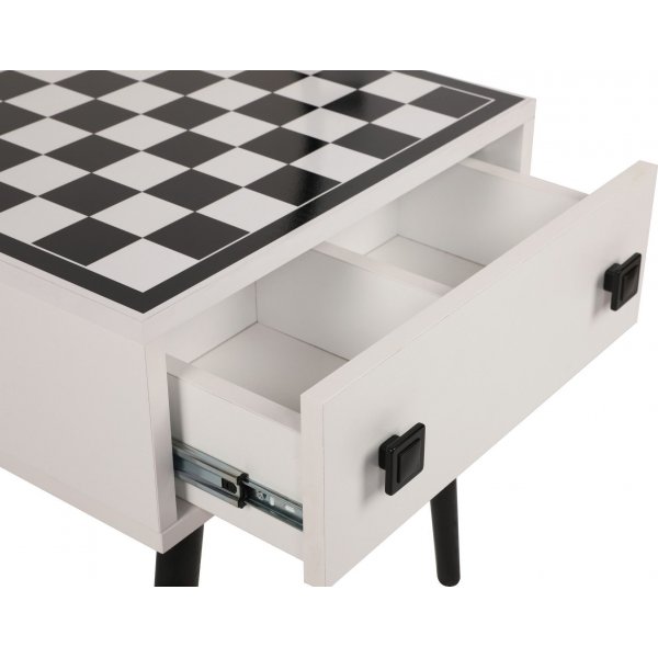 Shakkishakkipöytä 50 x 50 cm - Valkoinen/musta Shakkishakkipöytä 50 x 50 cm - Valkoinen/musta