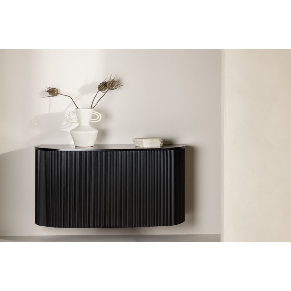 Seinlle ripustettava Loca-sivupyt 120 x 45 cm - Musta