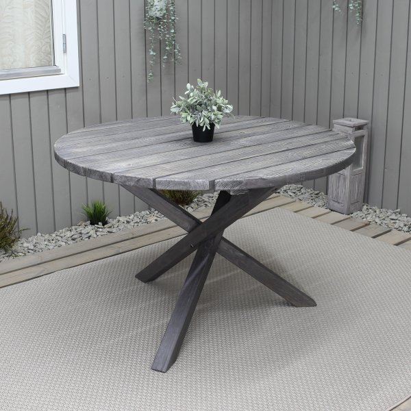 Pyöreä Scottsdale-ruokapöytä 112 cm - Shabby Chic + Huonekalujen puhdistus Pyöreä Scottsdale-ruokapöytä 112 cm - Shabby Chic + Huonekalujen puhdistus