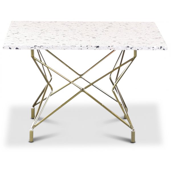Terrazzo-sohvapyt 75x75 cm - Cosmos Terrazzo & Messinkinen Star-runko
