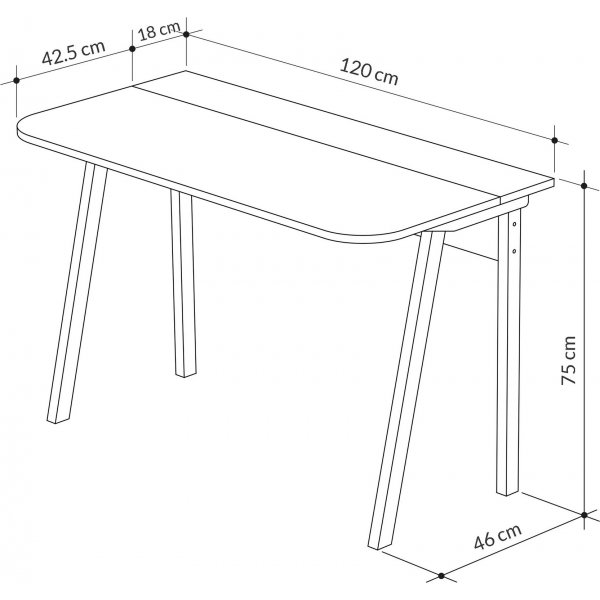 Luton kirjoituspöytä 120x60 cm - Vaalea mokka/valkoinen Luton kirjoituspöytä 120x60 cm - Vaalea mokka/valkoinen