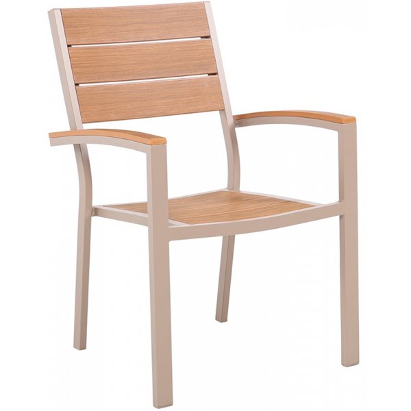 Ruokailuryhm 4 tuolin ja ruokapydn kanssa 150 x 90 cm beige/tammi - Las Vegas