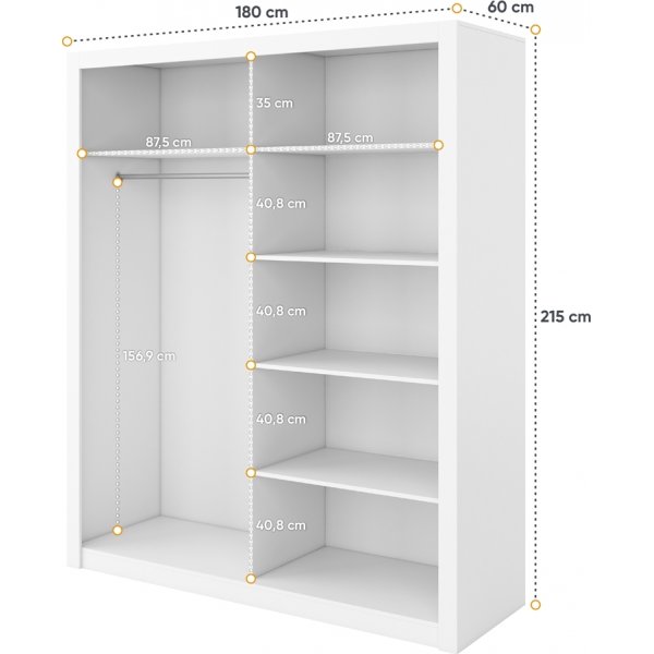 Einar vaatekaappi - Valkoinen Einar vaatekaappi - Valkoinen