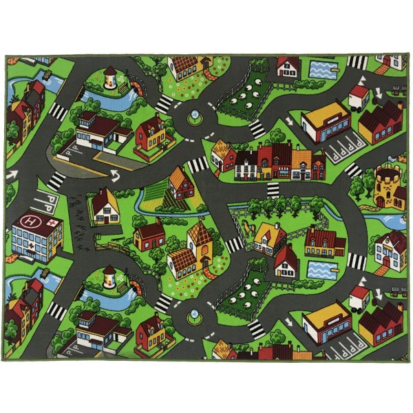 Lasten matto Liikennematto City Tufted - 133x175 cm