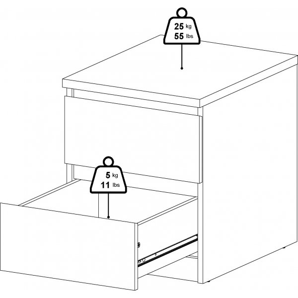 Naia yöpöytä 2 - musta Naia yöpöytä 2 - musta