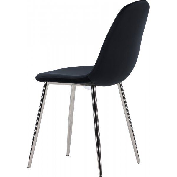 Bridge-ruokailutuoli - Musta sametti/kromi Bridge-ruokailutuoli - Musta sametti/kromi