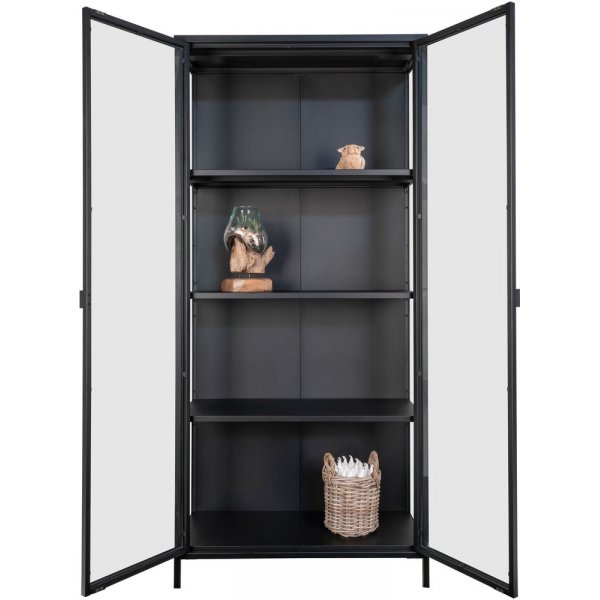 Brisbane lasikaappi 80x35x175 cm - Musta Brisbane lasikaappi 80x35x175 cm - Musta