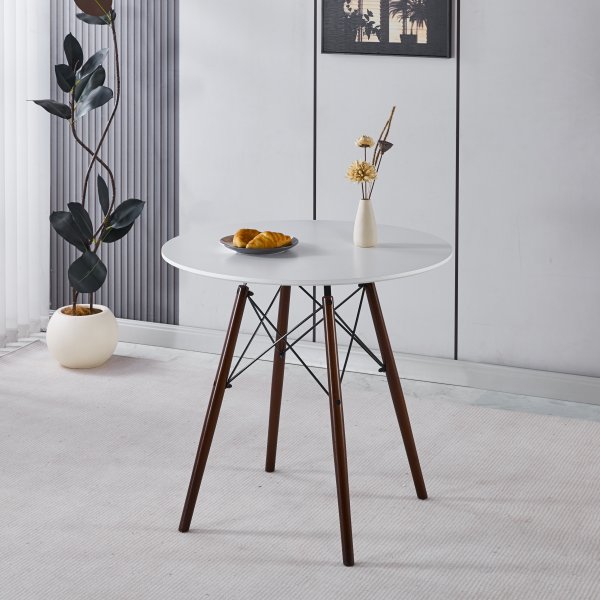 Vilgot pyöreä ruokapöytä Ø80 cm - Valkoinen / Tummanruskea Vilgot pyöreä ruokapöytä Ø80 cm - Valkoinen / Tummanruskea