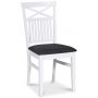 Skagen elintarvikeryhm; ruokapyt 160/210x90 cm - Valkoinen/ruskea ljytty tammi ja 4 Skagen-tuolia ristill, harmaa kangas