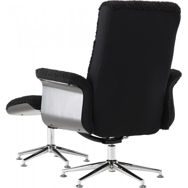 Hagön lepotuoli jalustalla - musta / kromi + Huonekalujen puhdistus Hagön lepotuoli jalustalla - musta / kromi + Huonekalujen puhdistus