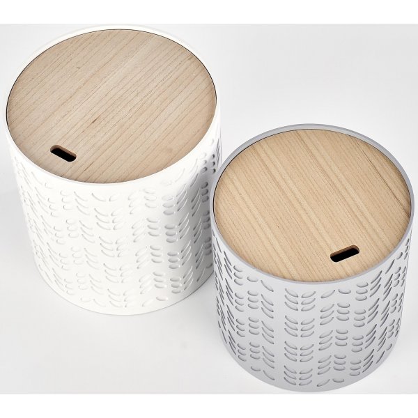 Pinottava Trudie-pöytä - Valkoinen/harmaa Pinottava Trudie-pöytä - Valkoinen/harmaa