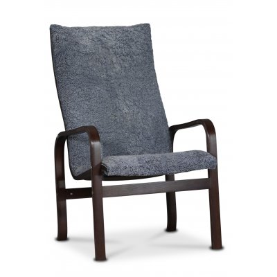 Fushion nojatuoli lampaannahkainen skandinaavisen harmaa - tumma phkin + Huonekalujen hoitosarja tekstiileille