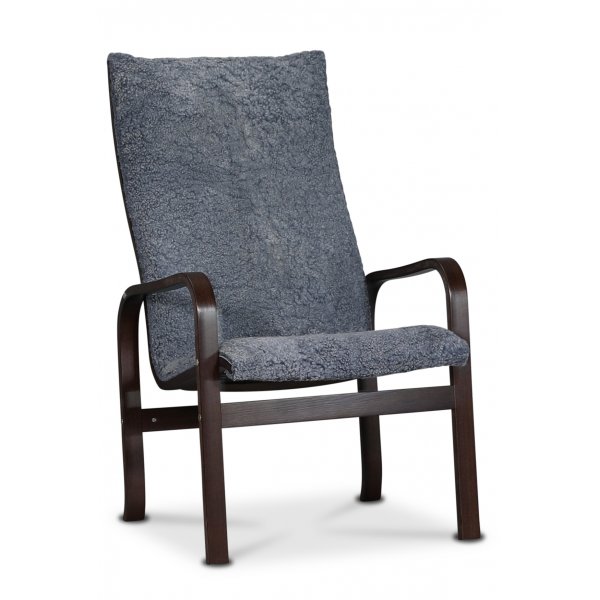 Fushion nojatuoli lampaannahkainen skandinaavisen harmaa - tumma pähkinä Fushion nojatuoli lampaannahkainen skandinaavisen harmaa - tumma pähkinä