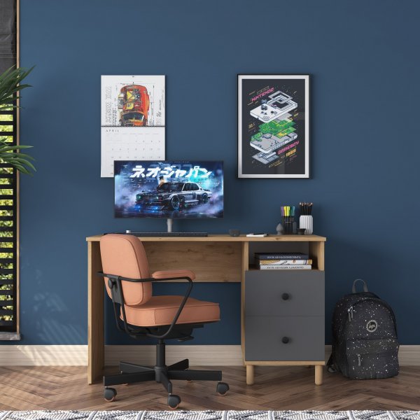 Hanna kirjoituspyt 9, 120 x 50 cm - Phkin/antrasiitti