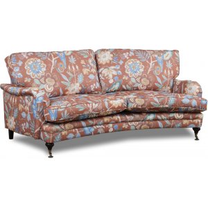 Spirit 3-istuttava kaareva Howard-sohva kukkakangasta - Eden Parrot Terracotta