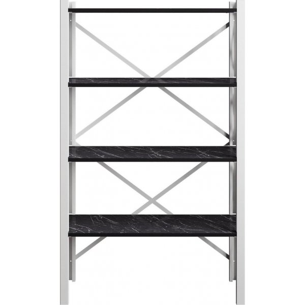 Merkelin kirjahylly - valkoinen/musta