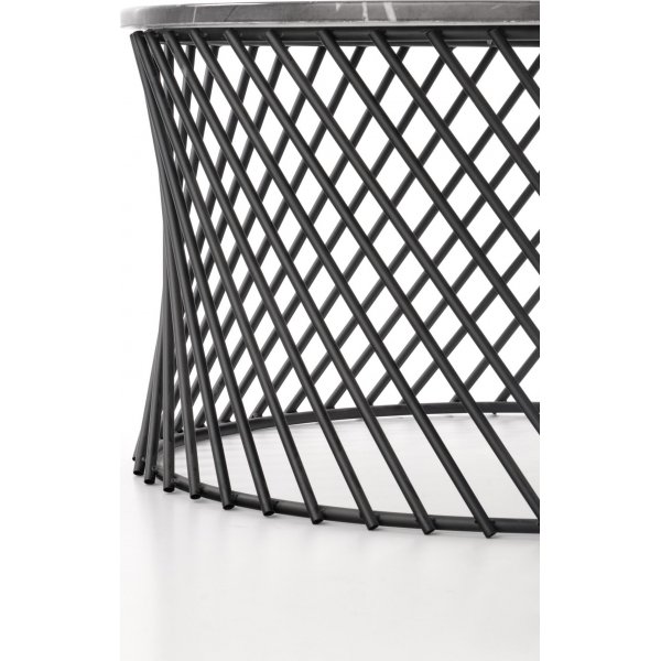 Kapitol sohvapöytä Ø80 cm - Harmaa marmori/musta Kapitol sohvapöytä Ø80 cm - Harmaa marmori/musta