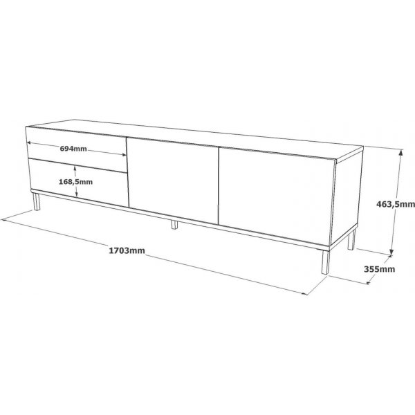 Luvio mediapenkki 6 - hopea/musta