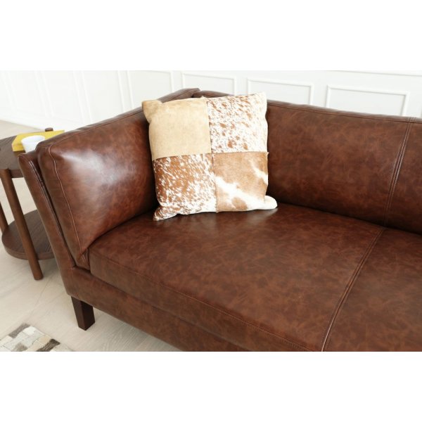 Sohva 3-istuttava ruskea vintage PU 198 cm - Heritage Sohva 3-istuttava ruskea vintage PU 198 cm - Heritage