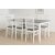 Ruokailuryhm 6 tuolia + pyt 180x90 cm - valkoinen/harmaa