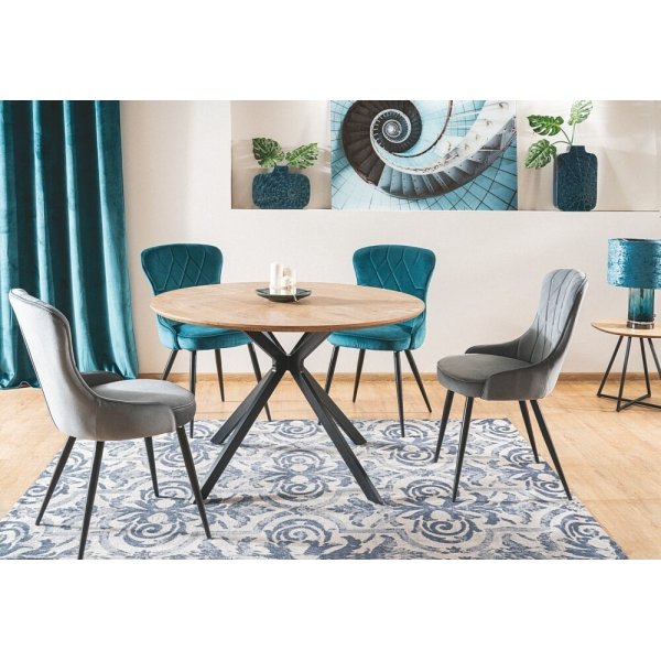 Aster ruokapöytä 120 cm - tammi/musta Aster ruokapöytä 120 cm - tammi/musta