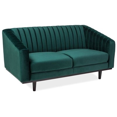 Alden 2-istuttava sohva - Tummanvihre sametti/Wenge