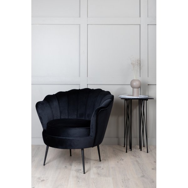 Ballini-nojatuoli - Musta sametti