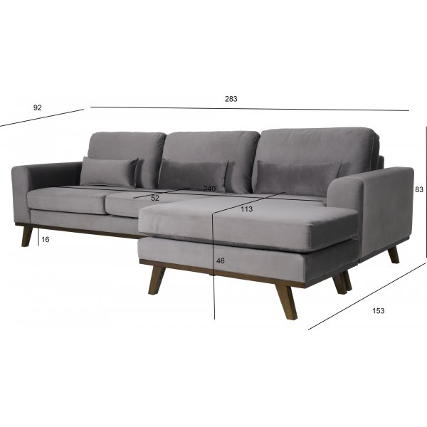 Harmaa samettisohva - Copenhagen + Huonekalujen tahranpoistoaine Harmaa samettisohva - Copenhagen + Huonekalujen tahranpoistoaine