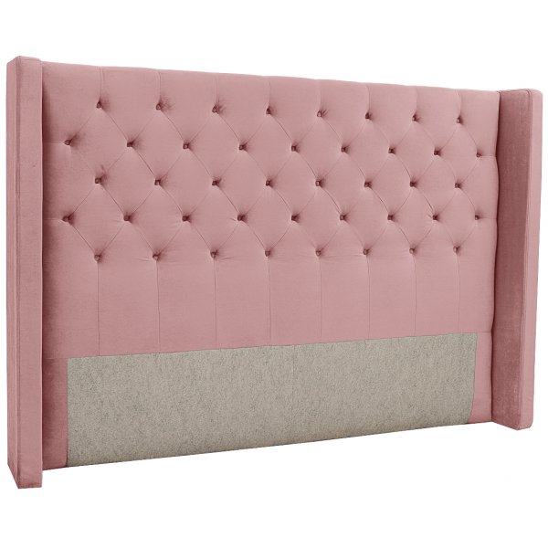 Almedal-sängynpääty napeilla (Vaaleanpunainen sametti) - Valinnainen leveys Almedal-sängynpääty napeilla (Vaaleanpunainen sametti) - Valinnainen leveys