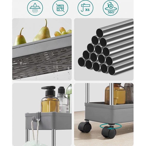 Criollo keittiön hylly 83 cm - harmaa Criollo keittiön hylly 83 cm - harmaa