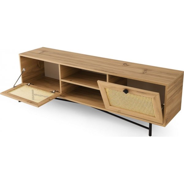 Begonya mediapenkki 180 cm - tammi/musta